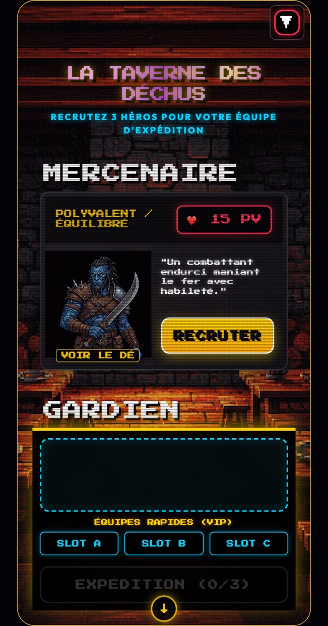 La Taverne des Déchus, où l'on recrute son équipe